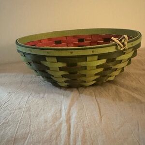 Handcrafted Retired Longaberger Watermelon Woven Basket